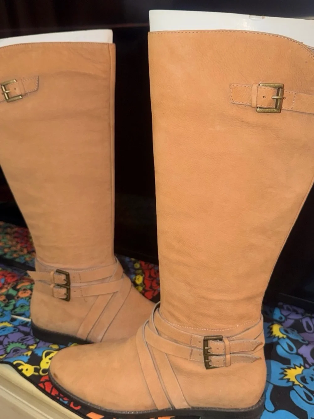 Cole Haan Women's Tan Knee-High Buckle Boots